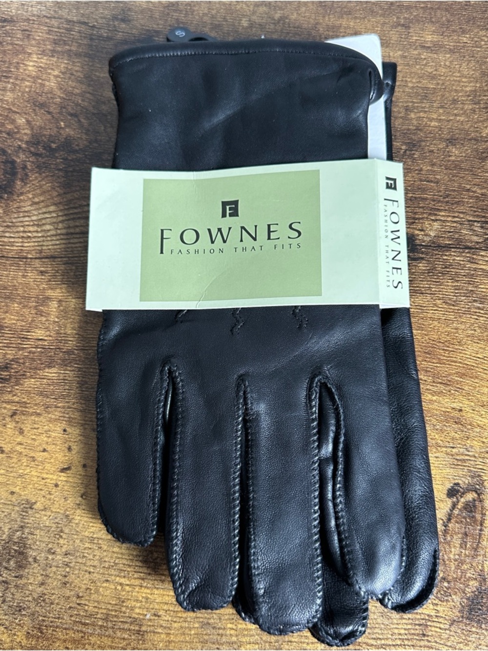 Fownes Mens Genuine Leather Gloves Black Small Cashmere‎ blended lining New